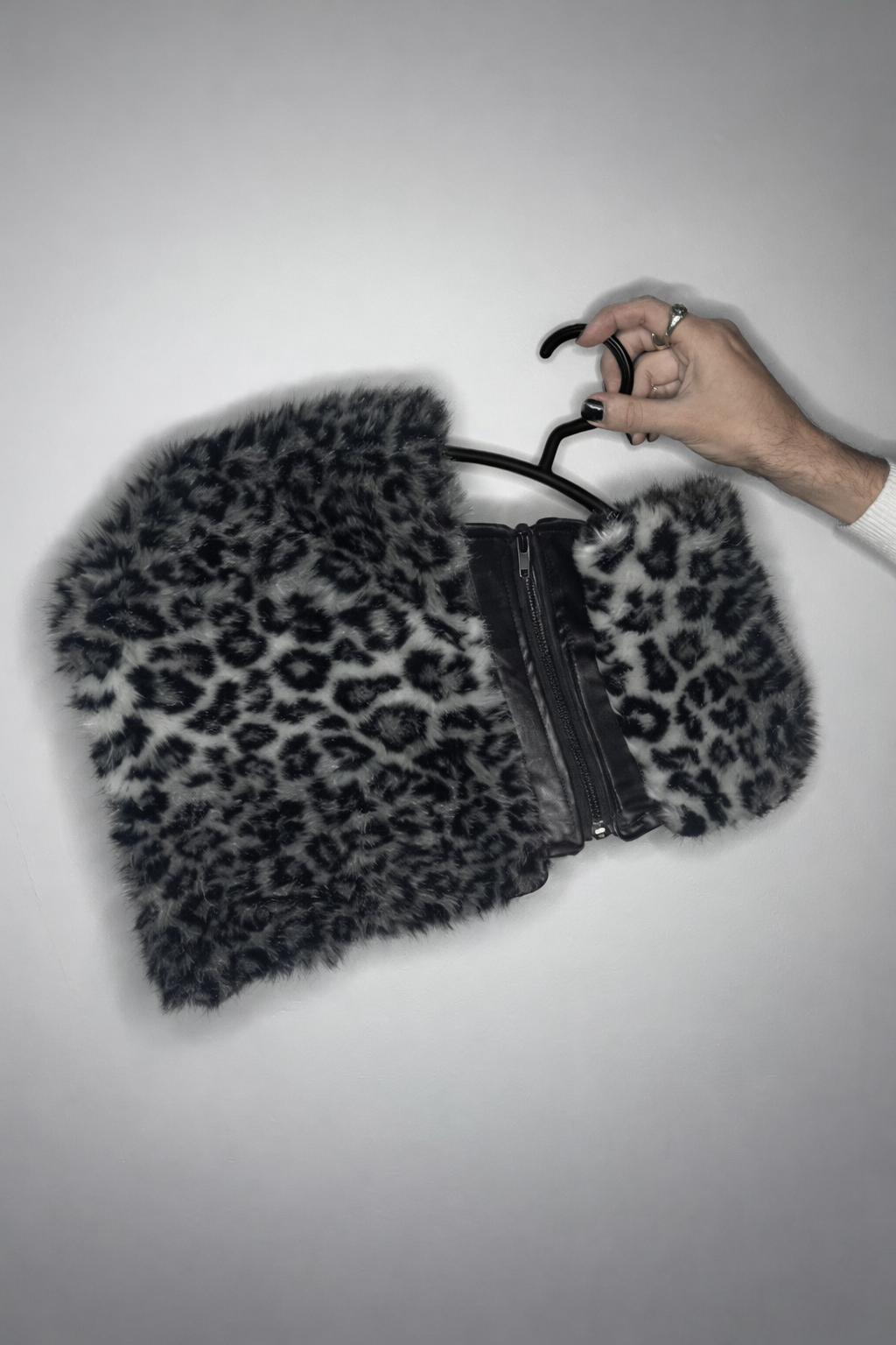 Leopard Faux Fur Zip
